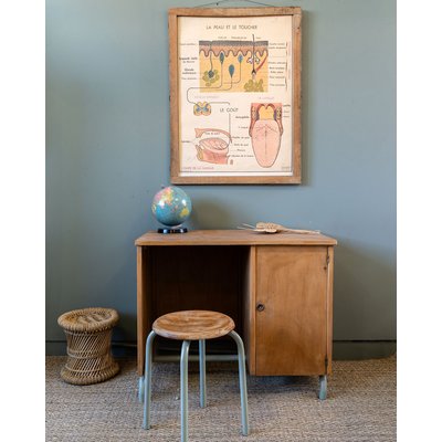 Bureau et son tabouret en métal Edouard N°275 - Bon état DEBONGOUT