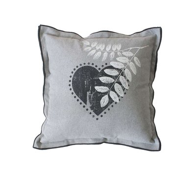 Coussin imprimé cœurs Epicéa TOILINUX