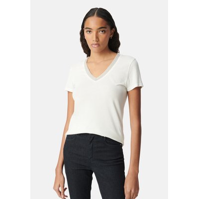 Tee-shirt col V coton modal encolure bijoux IKKS