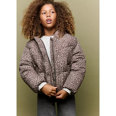 Anorak matelassé léopard MANGO KIDS