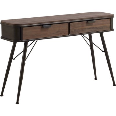 Console métal et bois esprit industriel avec deux tiroirs élégants RECOLLECTION