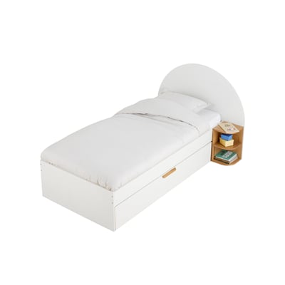 Lit enfant 90x190cm avec rangements + table de chevet réversible Japi VERTBAUDET