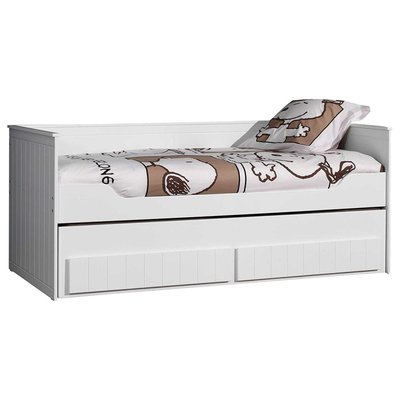 ROBIN Lit capitaine 90x200 avec 2 tiroirs et lit gigogne VIPACK