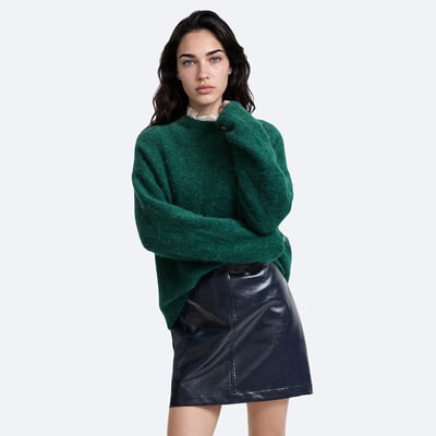 Pull col rond en alpaga brossé mélangé, Signature AZELIE LA REDOUTE COLLECTIONS