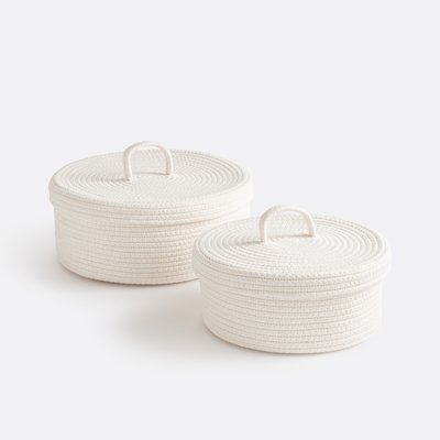 Lot de 2 paniers en coton avec couvercle, Kesia LA REDOUTE INTERIEURS