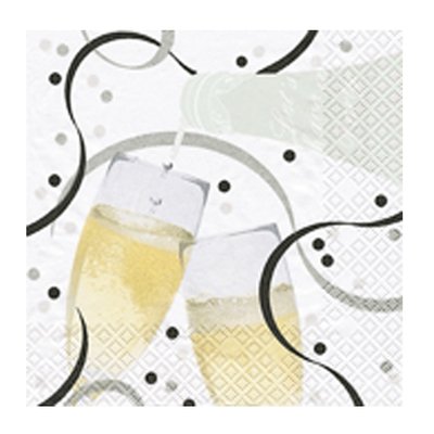 Lot de 20 serviettes en papier flute de champagne DOUCEUR D'INTÉRIEUR