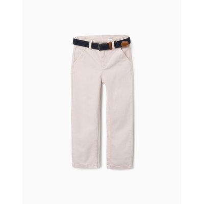 Pantalon Chino en Sergé avec Ceinture ZIPPY