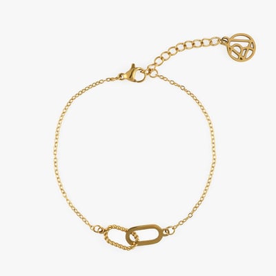 Bracelet chaîne double maillons entrelacés en acier inoxydable BALABOOSTE