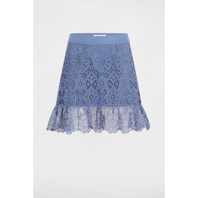 Jupe courte dentelle volants MORGAN