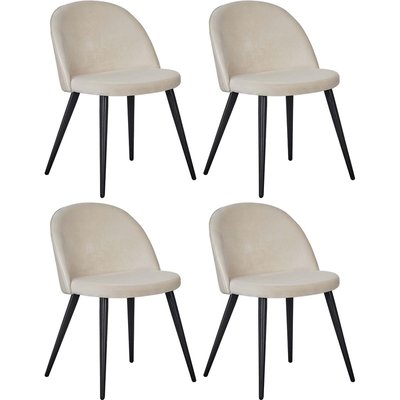 Chaise en velours avec pieds en acier Velvet Lot de 4 VENTURE HOME