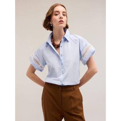 Camicia a righe in popeline di cotone MOTIVI