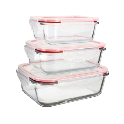 Lot de 3 boîtes hermétiques en verre, CLÉMENTINE MENASTYL