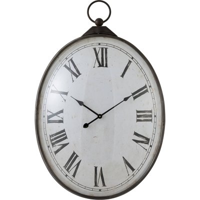 Horloge ovale murale en métal  chiffres romains élégance RECOLLECTION