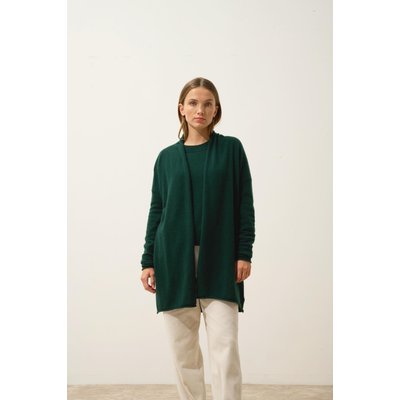 Gilet Long Ouvert Col Châle Cyprès Maddie JUST CASHMERE