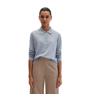 Polo en maille fine regular en noble mélange de laine mérinos et de viscose MARC O'POLO