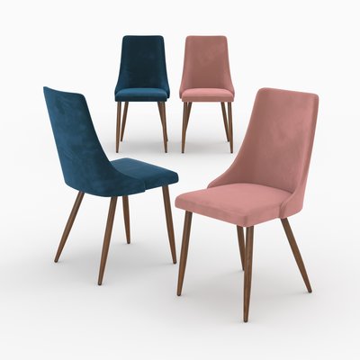 Pack 4 chaises en velours - VINNI RENDEZ-VOUS DÉCO
