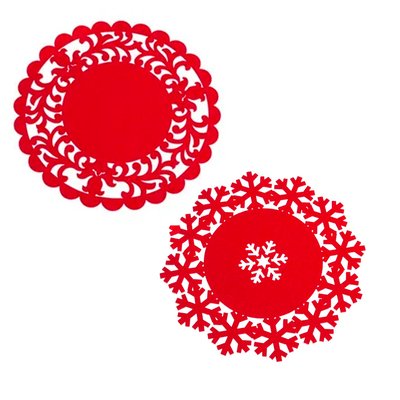 Set de table de noël en feutre rouge - set de 2 WADIGA