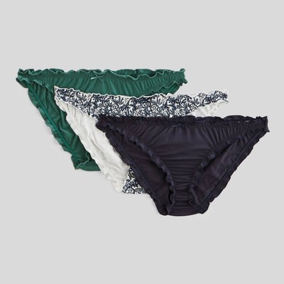 Lot de 3 culottes froufrou JULIE en coton BIO imprimé MONOPRIX