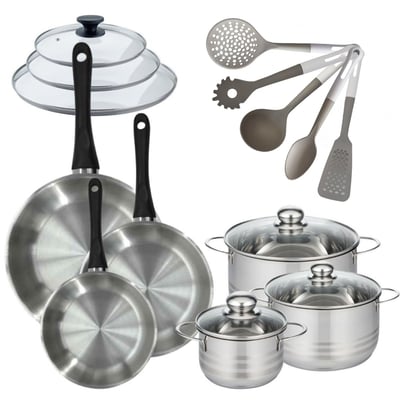 Batterie de cuisine 3 poêles 8cm + 3 faitouts BRILLANT FACKELMANN