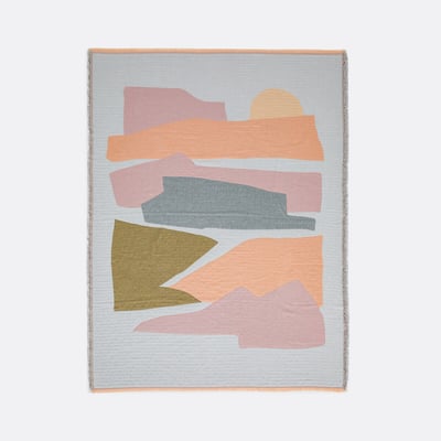 Gedessineerde jacquard plaid met franje aan de randen, LIZ LA REDOUTE INTERIEURS