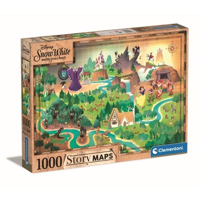 Disney maps - 1000 pièces - blanche-neige CLEMENTONI