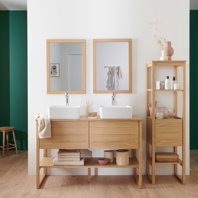 Meuble double +vasque +miroir +colonne ATOLL MOB IN