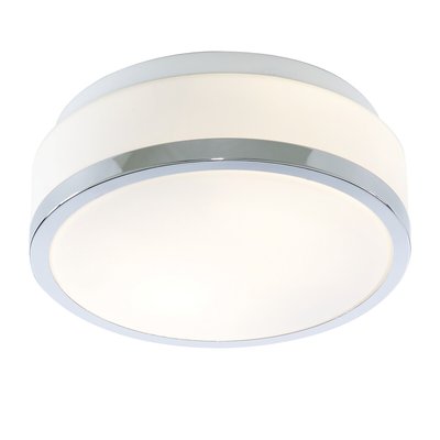 23cm Bathroom Opal White Ceiling Light with Chrome Trim SO'HOME