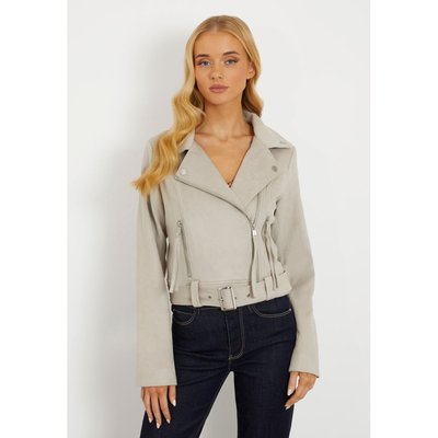 Veste courte en daim femme clearance