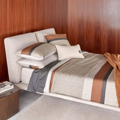 Housse de couette en satin de coton gris, CARLOW BOSS HOME