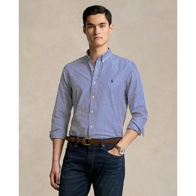 Camisa slim fit de popelina a rayas con logotipo bordado POLO RALPH LAUREN