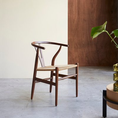 Chaise en teck massif foncé et tissage BLAISE TIKAMOON