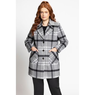 Manteau court, carreaux, aspect laine ULLA POPKEN