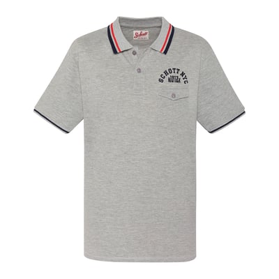 Polo shirt with flap pocket and tricolour trim SCHOTT