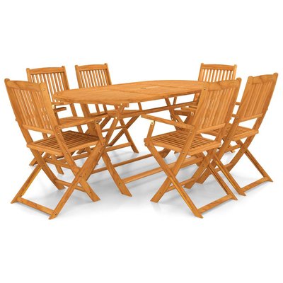 Ensemble de jardin pliable en acacia 7 pièces HOME MAISON