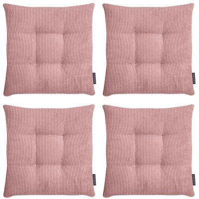 Galettes de chaise velours carrées INGA-lot de 4 MAGMA HEIMTEX