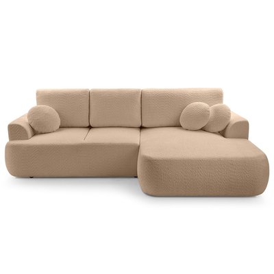 Canapé d'Angle Convertible en Tissu bouclette 4 places - CANDELA LISA DESIGN