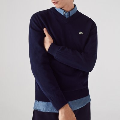 Organic Cotton Jumper with V-Neck LACOSTE