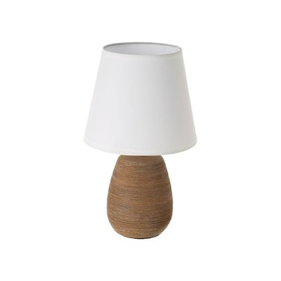 Lampe à poser ronde céramique marron effet naturel - 17x17x27.5cm WADIGA