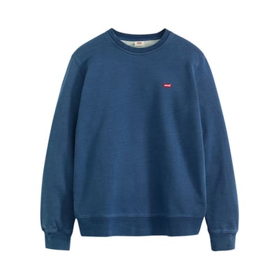 Pull en coton bleu à coupe droite effet délavé pourvu d'un col rond LEVI'S