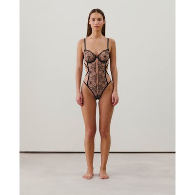 Body corbeille en mesh avec broderies LINDAIZ NUDIZ UNDIZ