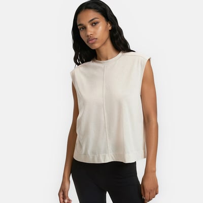 T-shirt col rond, sans manches LA REDOUTE COLLECTIONS