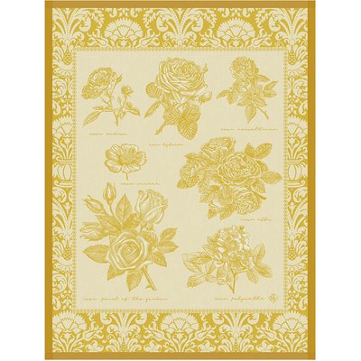 Torchon en Coton, JARDIN DES ROSES LE JACQUARD FRANCAIS