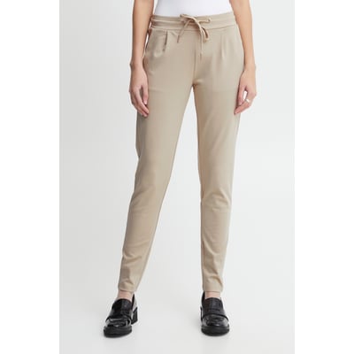 Pantalon coupe slim, taille élastiquée ICHI