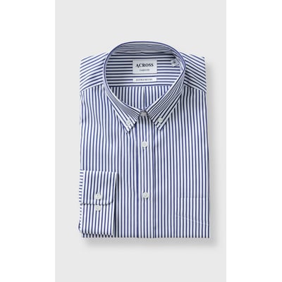 Chemise Confort fit double retors à rayures ACROSS