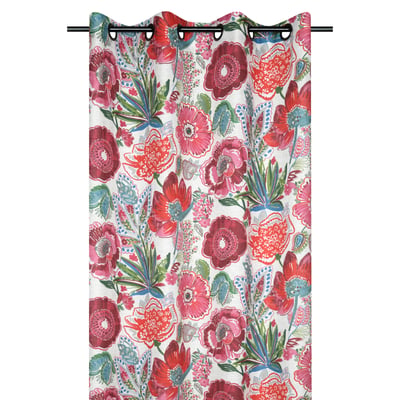 Rideau tamisant en polylin à motif floral LOVELY CASA
