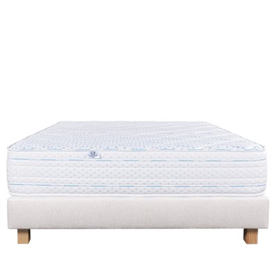 Ensemble matelas mémoire de forme 24 cm avec  sommier beige HOME MAISON