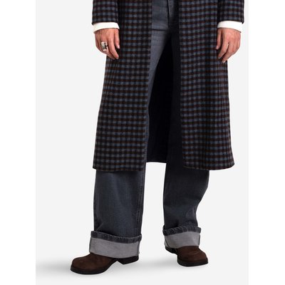 Manteau à carreaux avec revers en velours THE-ARE