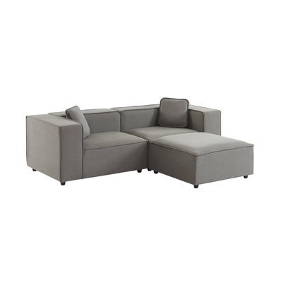 Canapé modulable + 1 pouf 2-3 places tissu déperlant SENSE SWEEEK