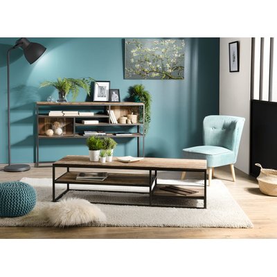 Table basse contemporaine bois et métal 3 plateaux 150x50cm SWING PIER IMPORT