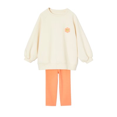 Ensemble robe-sweat motifs fleurs + corsaire VERTBAUDET